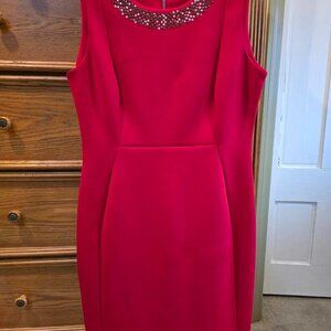 Calvin Klein red cocktail sheet dress size 12